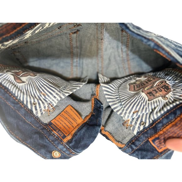 Rock Revival Bootcut Jeans Womens 29 Blue Gwen Boot Embroidered Cowgirl Western - Picture 16 of 16